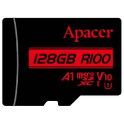 Apacer MicroSD kártya - 128GB microSDXC UHS-I Class10 V10 A1 (R/W: 100/10 MB/s) + adapter