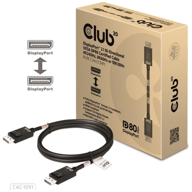 Club 3D Kábel - CAC-1091 (DisplayPort 2.1