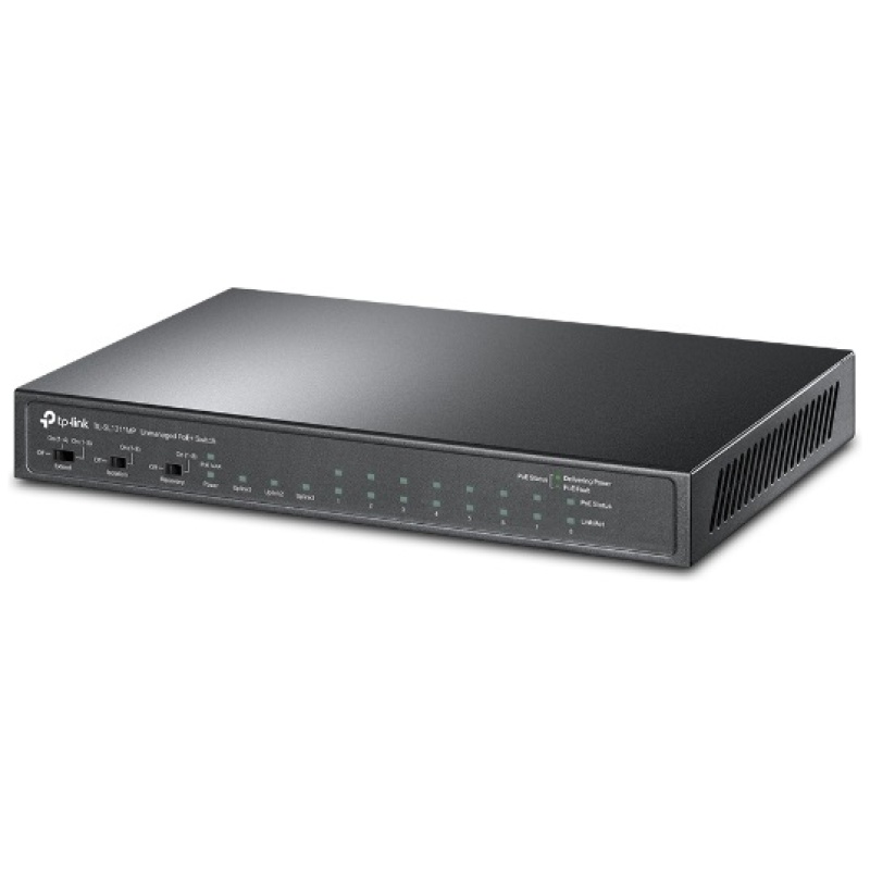 TP-Link Switch  PoE - TL-SL1311MP (8 port 100Mbps PoE+ port; 2 port RJ45 Uplink; 1 port SFP; 124W)