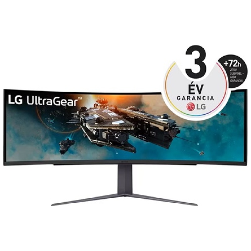 LG Monitor 49" Gamer - 49GR85DC-B (VA; Ívelt; HDR; 32:9; Dual QHD 5120x1440; 240Hz