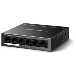 Mercusys Switch  PoE - MS106LP (6 port 100Mbps; 4 af/at PoE+ port; 40W; 250m; fém ház)