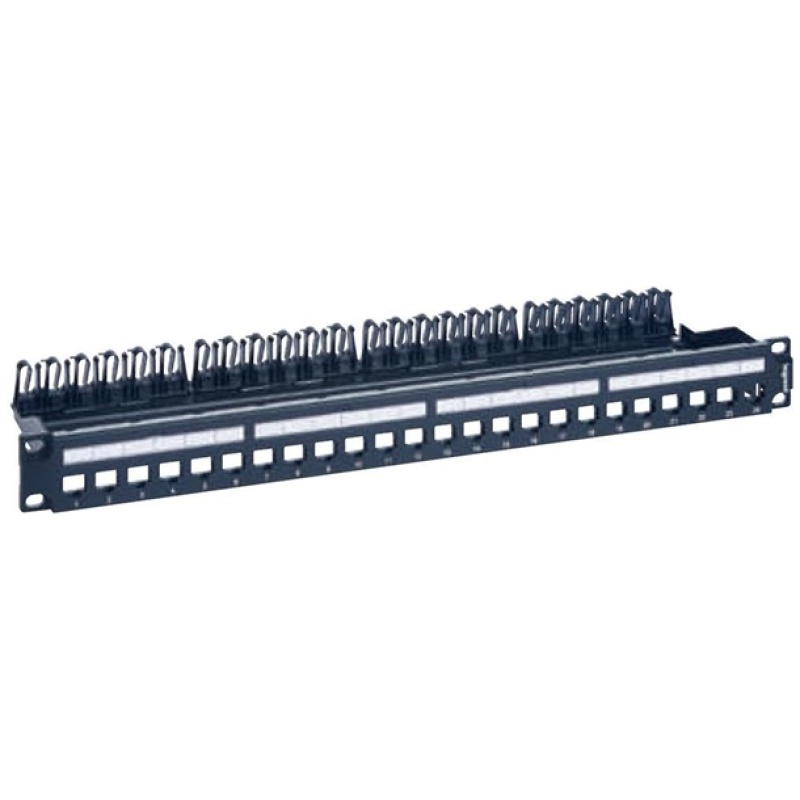 Legrand Patch panel  - 1U-19" (modulok nélkül) 24db x RJ45 port fogadására fém kábeltartóval LinkeoC
